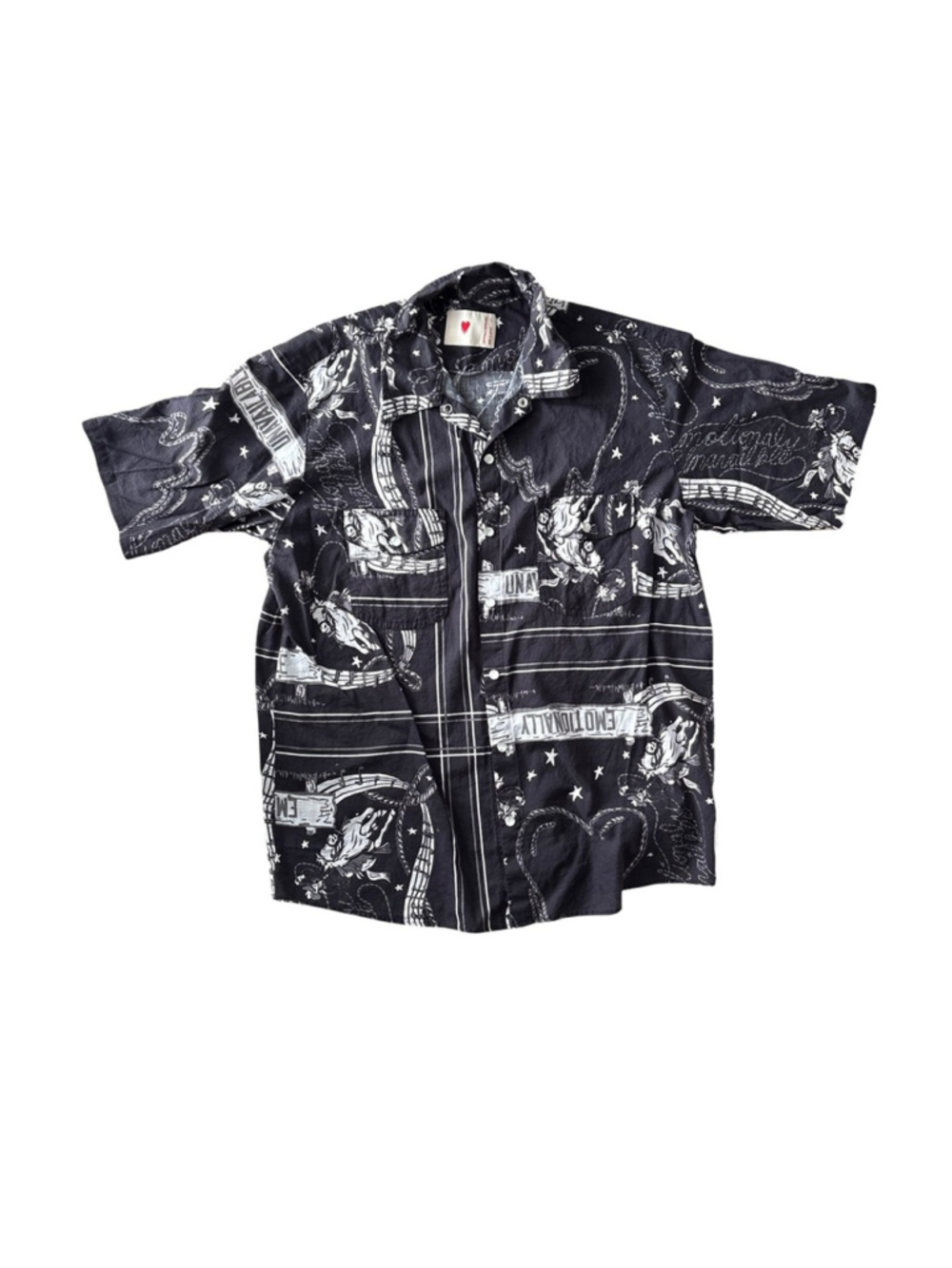 Emotionally Unavailable Black Graphic Men's Shirt - size L